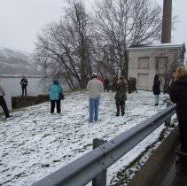 Taps, Salute and Wreath Laying behind library/museum.